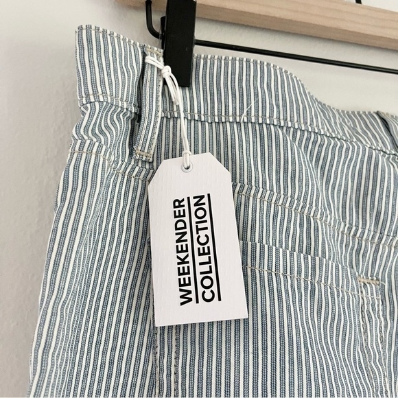 NWT Joe’s Jeans The Weekender Slim Fit Pin Stripe Crop Pants Blue White Size 31 - Picture 8 of 10